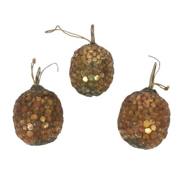 VTG Mosaic Glass Tile Pomegranate Christmas Tree Ornaments Lot 3 Multi-color Set - Picture 8 of 10